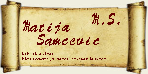 Matija Samčević vizit kartica